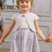 Child girl lavender striped two-tone dress